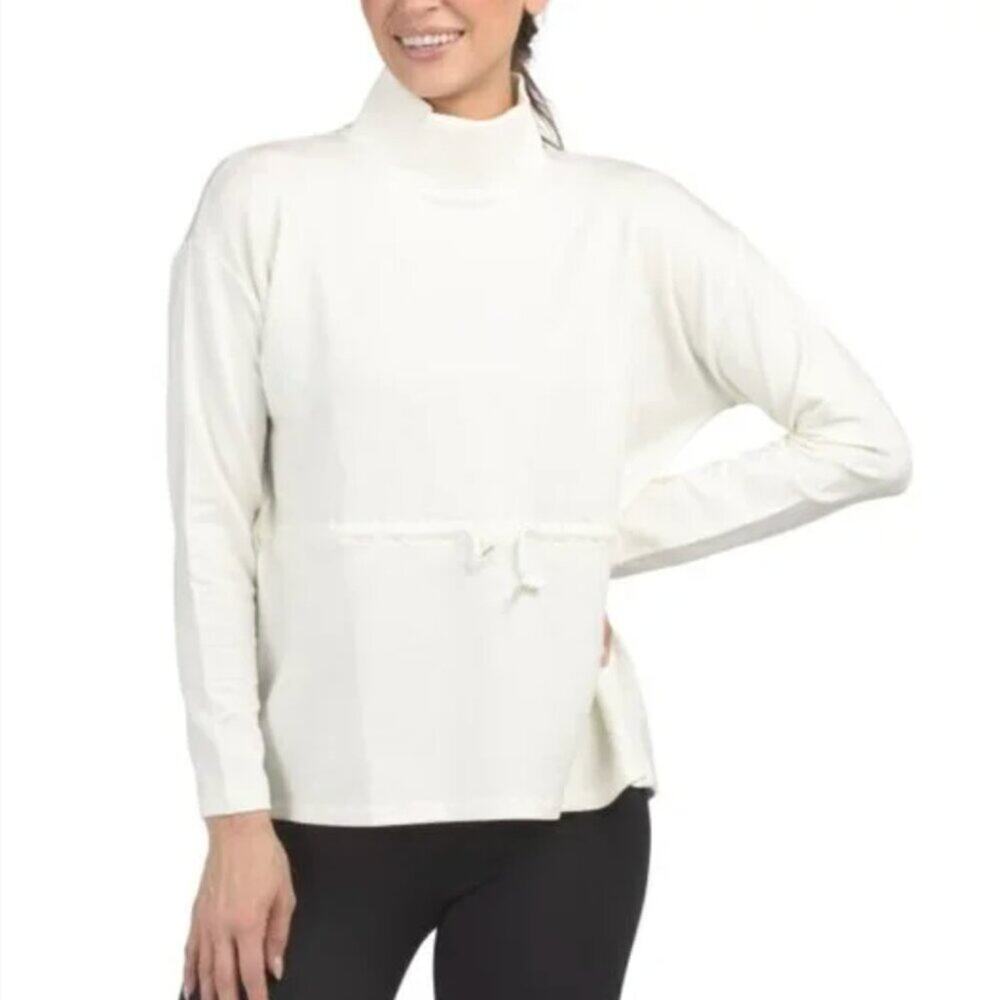 Summersalt French Terry Cinched Waist White Pullover Size Small